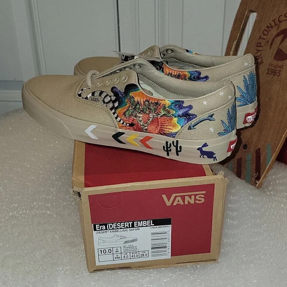 RARE New Vans Desert Embellish Tan Safari Cactus Joshua Tree Size US Mens 10
